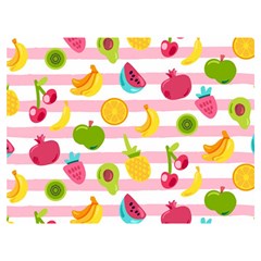 Tropical Fruits Berries Seamless Pattern Premium Plush Fleece Blanket (extra Small) by Ravend