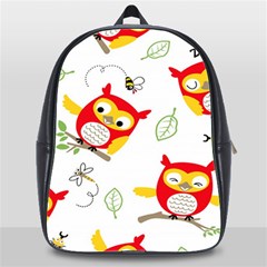 Seamless Pattern Vector Owl Cartoon With Bugs School Bag (xl) by Apen