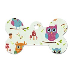 Forest Seamless Pattern With Cute Owls Dog Tag Bone (one Side) by Apen