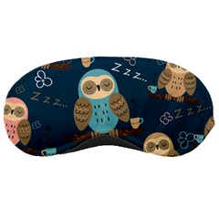 Seamless Pattern Owls Dreaming Sleep Mask by Apen