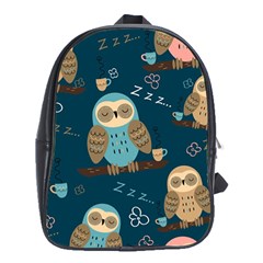 Seamless Pattern Owls Dreaming School Bag (xl) by Apen