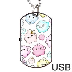 Cute Doodle Cartoon Seamless Pattern Dog Tag Usb Flash (one Side) by Apen