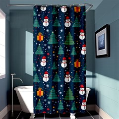 Snow Snowman Tree Christmas Tree Shower Curtain 36  X 72  (stall)  by Ravend