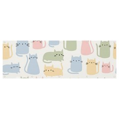 Cute Cat Colorful Cartoon Doodle Seamless Pattern Banner And Sign 12  X 4  by Ravend