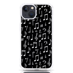 Chalk Music Notes Signs Seamless Pattern Iphone 13 Tpu Uv Print Case by Ravend