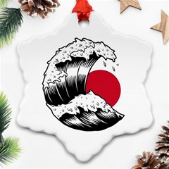 Japanese Sun & Wave Ornament (snowflake) by Cendanart