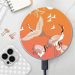 Japanese Crane Painting Of Birds Wireless Fast Charger(white) by Cendanart