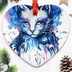 Cat Heart Ornament (two Sides) by saad11