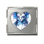 Cat Mega Link Heart Italian Charm (18mm) Front