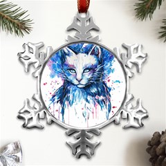 Cat Metal Small Snowflake Ornament by saad11