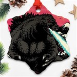 Godzilla Vintage Wave Snowflake Ornament (Two Sides) Front