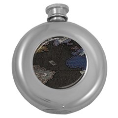 World Map Round Hip Flask (5 Oz) by Ket1n9