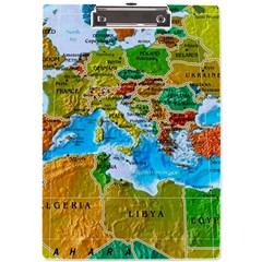 World Map A4 Acrylic Clipboard by Ket1n9