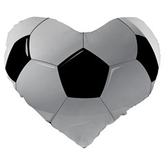 Soccer Ball Large 19  Premium Flano Heart Shape Cushions by Ket1n9