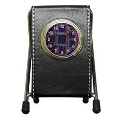 Cad Technology Circuit Board Layout Pattern Pen Holder Desk Clock by Ket1n9