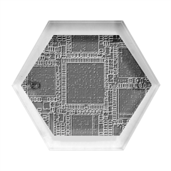 Cad Technology Circuit Board Layout Pattern Hexagon Wood Jewelry Box by Ket1n9