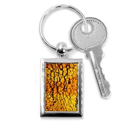 Yellow Chevron Zigzag Pattern Key Chain (rectangle) by Ket1n9