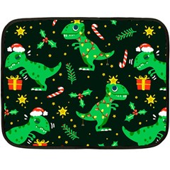 Christmas Funny Pattern Dinosaurs Two Sides Fleece Blanket (mini) by Ket1n9