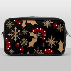 Christmas Pattern With Snowflakes Berries Toiletries Bag (one Side) by Ket1n9