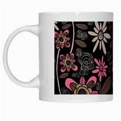 Flower Art Pattern White Mug by Ket1n9