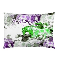 Horse Horses Animal World Green Pillow Case (two Sides) by Ket1n9