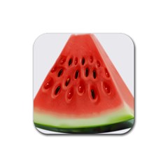 Seamless Background With Watermelon Slices Rubber Coaster (square) by Ket1n9