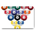 Racked Billiard Pool Balls Large Doormat 30 x20  Door Mat