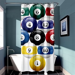 Racked Billiard Pool Balls Shower Curtain 36  X 72  (stall)  by Ket1n9