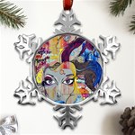 Graffiti Mural Street Art Painting Metal Small Snowflake Ornament Front