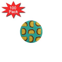 Taco Drawing Background Mexican Fast Food Pattern 1  Mini Magnets (100 Pack)  by Ket1n9