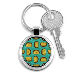 Taco Drawing Background Mexican Fast Food Pattern Key Chain (round) by Ket1n9