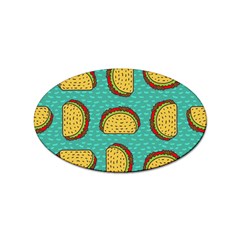 Taco Drawing Background Mexican Fast Food Pattern Sticker (oval) by Ket1n9