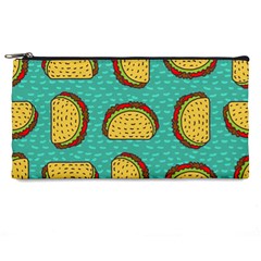 Taco Drawing Background Mexican Fast Food Pattern Pencil Case by Ket1n9