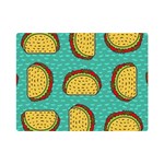 Taco Drawing Background Mexican Fast Food Pattern Premium Plush Fleece Blanket (Mini) 35 x27  Blanket Front