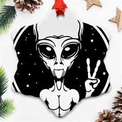 Alien Ufo Snowflake Ornament (two Sides) by Bedest