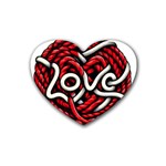 Love Rope Cartoon Rubber Heart Coaster (4 pack) Front