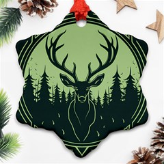 Deer Forest Nature Ornament (snowflake) by Bedest