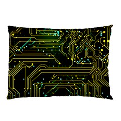 Circuits Circuit Board Yelow Pillow Case by Ndabl3x