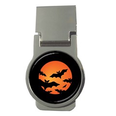 Halloween Bats Moon Full Moon Money Clips (round)  by Cendanart