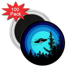 Ufo Alien Night Sky Night 2 25  Magnets (100 Pack)  by Cendanart