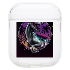 Style Dinosaur  80s Synth Retrowave Soft Tpu Airpods 1/2 Case by Cendanart