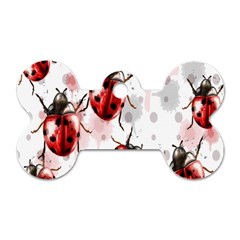 Ladybugs Pattern Texture Watercolor Dog Tag Bone (two Sides) by Bedest