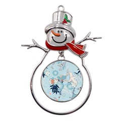 Crane Pattern Bird Animal Nature Metal Snowman Ornament by Bedest