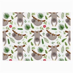 Seamless Pattern With Cute Sloths Large Glasses Cloth (2 Sides) by Bedest