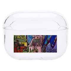 Castle Building Stained Glass Hard Pc Airpods Pro Case by Cendanart