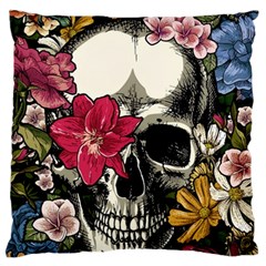 Skull Flowers American Native Dream Catcher Legend Large Premium Plush Fleece Cushion Case (one Side) by Bedest