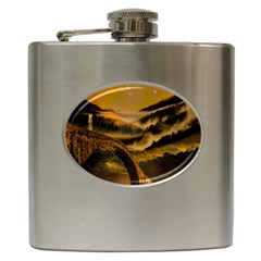 Bridge Of Regret Hip Flask (6 Oz) by Cendanart