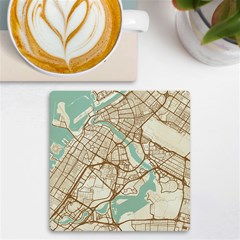 Mapart Dubai Map Uv Print Square Tile Coaster  by Proyonanggan