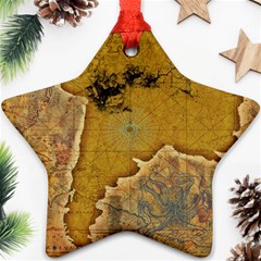 Vintage Map Of The World Continent Ornament (star) by Proyonanggan