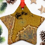 Vintage Map Of The World Continent Ornament (Star) Front